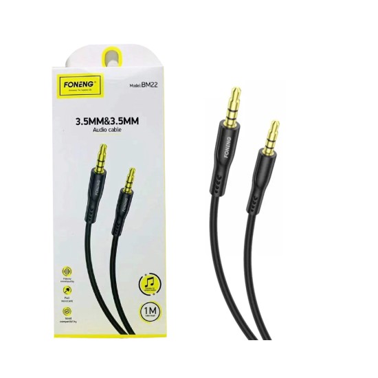 Foneng AUX Audio Cable BM22 3.5MM to 3.5MM Black